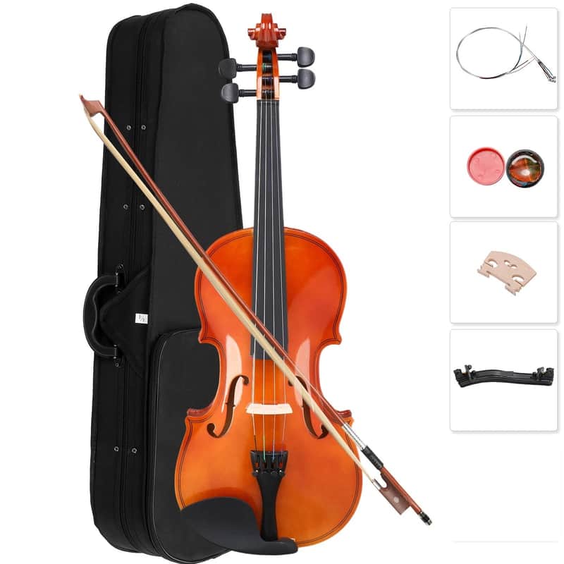 1/4 4 Strings Student Acoustic Violin w/ Case Bridge Bow | Reverb