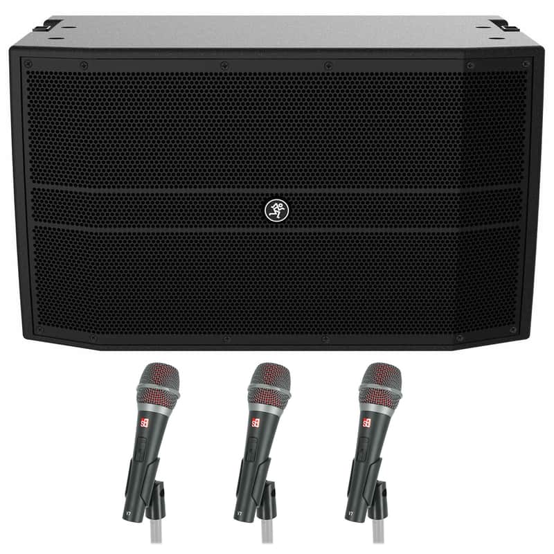 Mackie DRM12A-P 12" 2000w Arrayable Passive DJ PA Speaker+SE Electronics Mics image 1