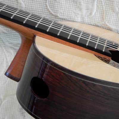 Patrick Mailloux spruce double top/ elevated fretboard/arm rest/sound port image 12