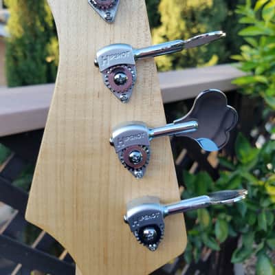 LAKLAND BASS - custom USA made 4 string, 35" scale, amazing A+++ burl maple top image 9