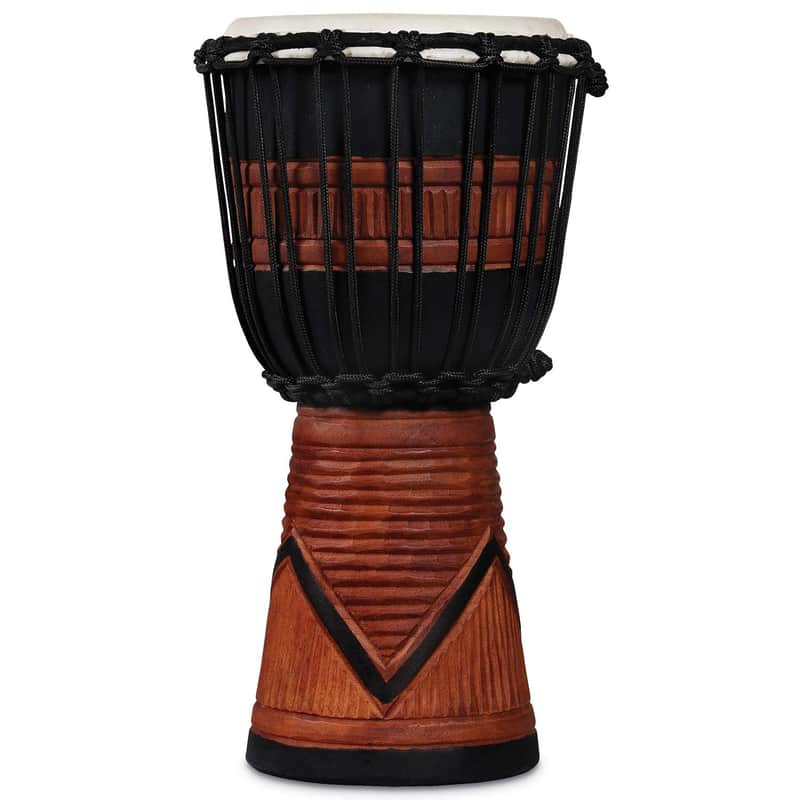 Latin Percussion LP713SB World Beat Wood Art Small Djembe, Black/Brown image 1