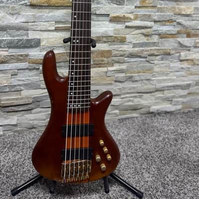 Schecter Stiletto Studio-6 Active 6-String Bass – Honey Satin – Upgraded with Kahler Professional Bridge image 1
