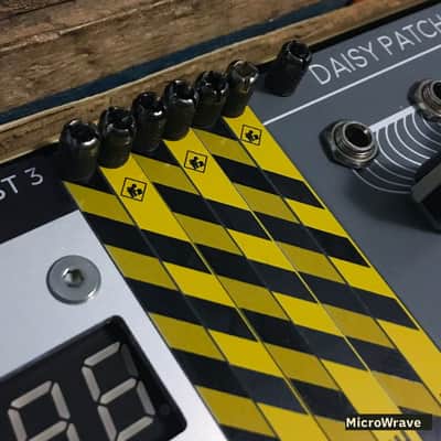 MicroWrave 1hp Under Construction Blank Panel 2021 Black & Yellow Caution Stripes image 5
