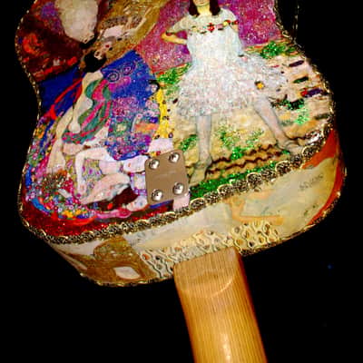 Framus 12 String Acoustic. klimt Art by El Daga 2005 Collage Goldtone.  Collectible. Only 1. RARE. image 10