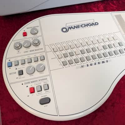 Vintage Suzuki Omnichord System Two Model OM-84 Synthesizer w/ Hard Case, Manual & Overlay 1984 - Ivory image 5