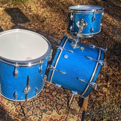 Gretsch Early '60s Round Badge Kit 12-16-20 1960 Blue Sparkle image 7