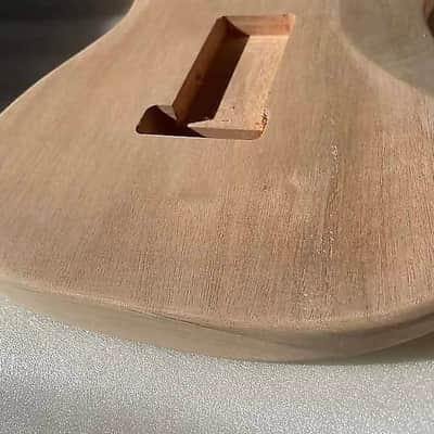 Mahogany Wood Stratocaster Strat Style Guitar Body with Tiger Maple Top image 3