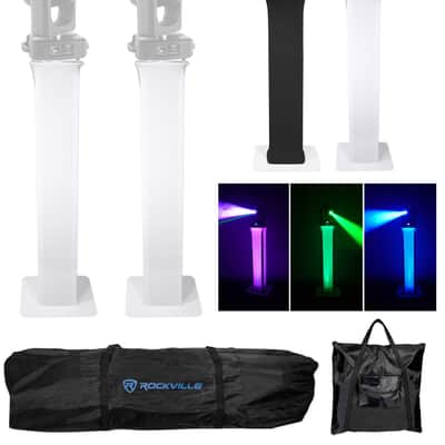 (2) Totem Stands+Black+White Scrims For (2) Martin Rush MH 7 Hybrid Lights image 1