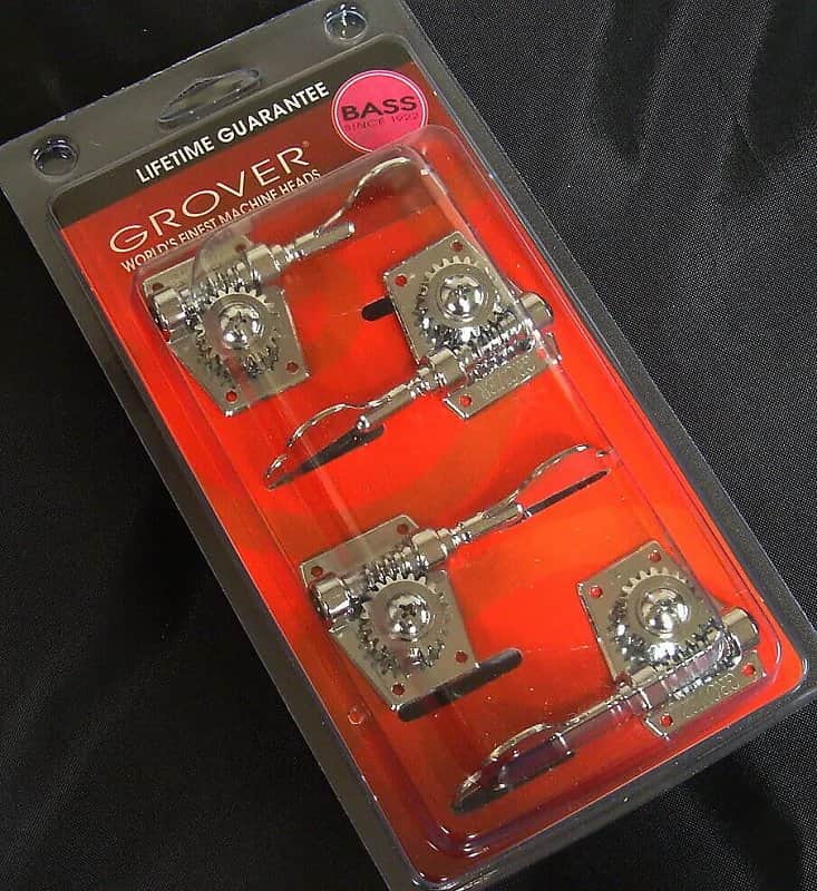 Grover 142C4 Vintage Style Bass Tuning Machines Chrome 4 in line image 1