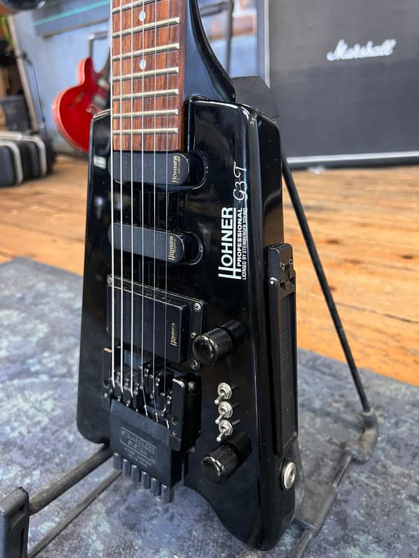 Hohner G3T Headless Gloss Black Electric Guitar | Reverb