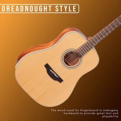 Takamine G Series GD20 Dreadnought Solid Top 6-String Right-Handed Acoustic Guitar with Ovangkol Fingerboard (Natural) image 8