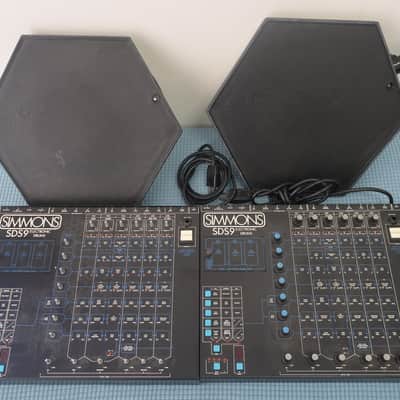 Vintage 1980s Simmons Electronics Drum Set 2 Modules SDS9 6-Channel Drum Synthesizer 1 Brain Works 1 Brain For Spare Parts + 2 Octagon Pads Lots Of Spare Parts 3 Extra Rom Chip Snare Rim A & B EPROM image 2