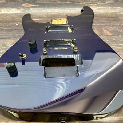 90s Grover Jackson Super Dinky Lefty Body Dark Blue w/Plate Made in Japan image 6