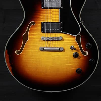 Eastman  T59/V SB Antique Varnish Sunburst Semi-Hollowbody Electric Guitar image 4