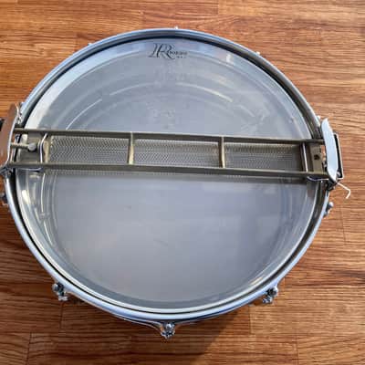 1960s Rogers 5x14 Dyna-Sonic 5-Line Snare Drum Chrome Over Brass Dynasonic COB image 11