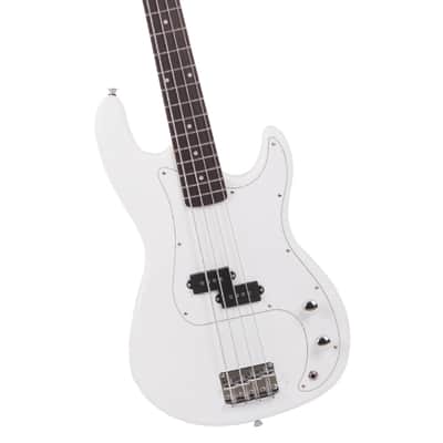 Glarry GP Electric Bass Guitar White w/ 20W Amplifier Bag + Tool + Strap + Plectrum image 3