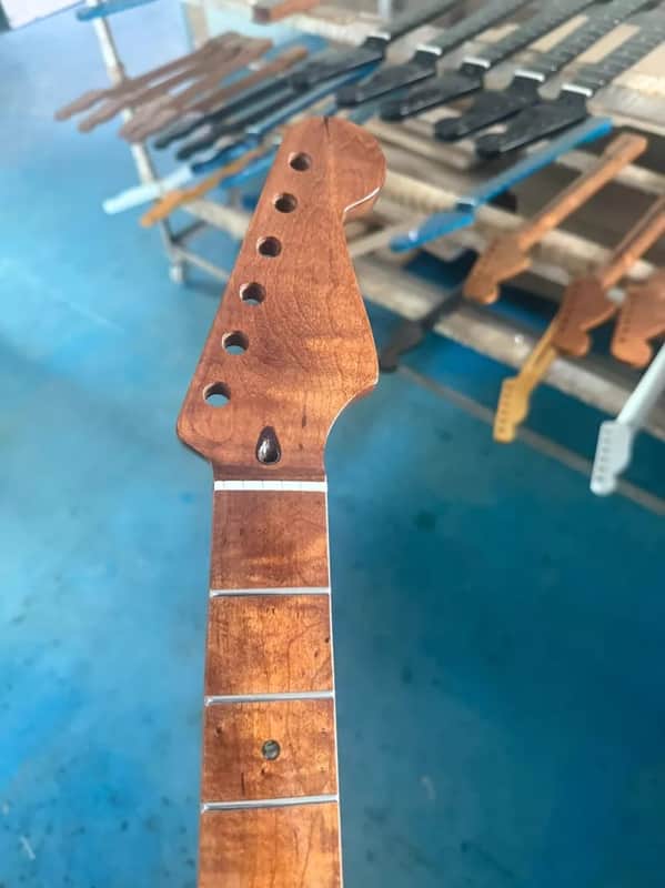 Roasted  Flamed Maple STGuitar Neck, 22-Frets image 1