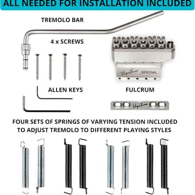 Vega-Trem VT1 Special Standard 6-Screw Stratocaster Guitar Tremolo Bridge For Strat No Mods Easy Installation (Satin, Right) image 4