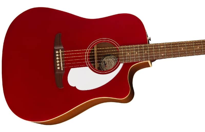 Fender Redondo Player Acoustic Electric Guitar  Candy Apple Red image 1