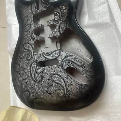 Black Vintage Amoeba Black Guitar Mahogany Strat Stratocaster Style Body image 3