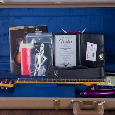 Fender Custom Shop 1965 Jaguar Electric Guitar Heavy Relic - Faded Purple Metallic - #R141588 image 11