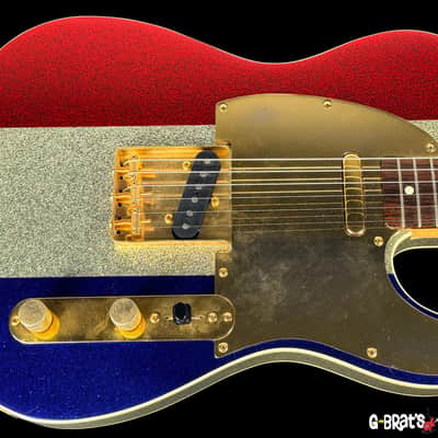 1995-1998 Fender Telecaster Buck Owens Signature Crafted in Japan ~ Red, Silver & Blue Sparkle image 1