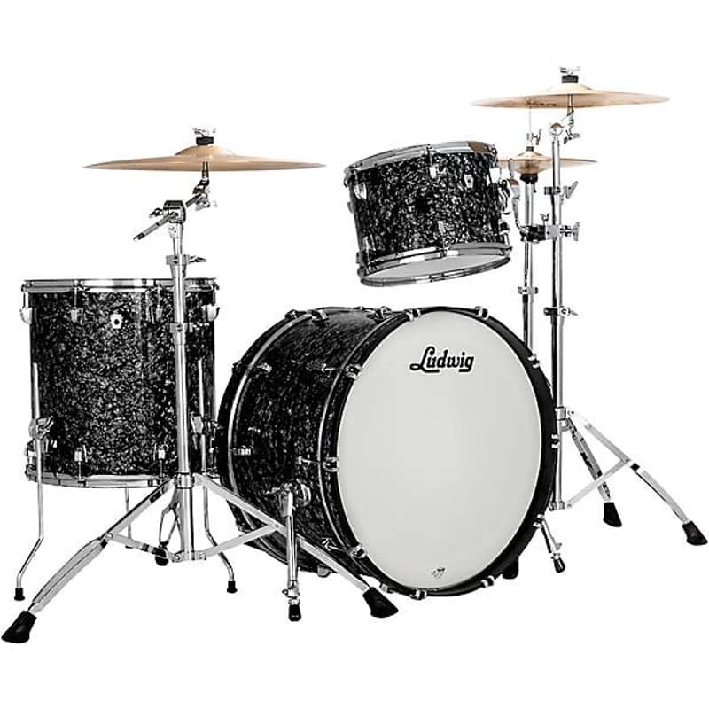Ludwig 3-Piece Neusonic Fab Drum Shell Pack Ebony Pearl image 1