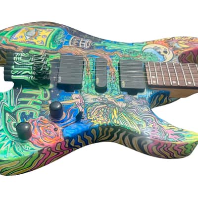 One Off BootLegger Guitar Absinthe Green Fairy 2025 - Custom Art California Build image 5