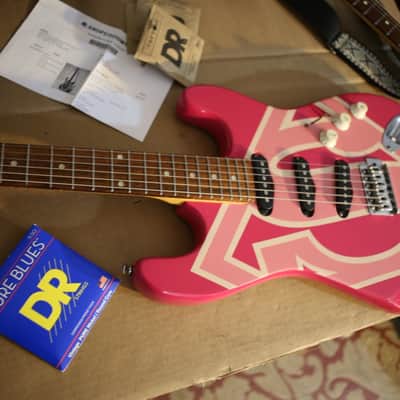Six Flags Superman/woman Stratocaster Copy (2000s, Pink Relic) image 11