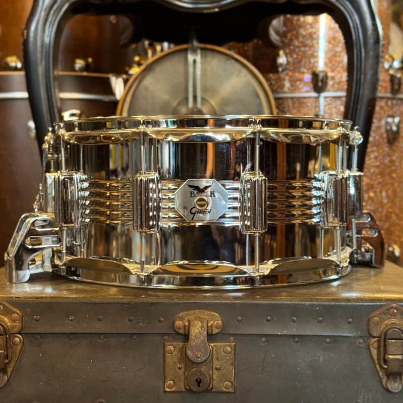 VINTAGE 1980's Gretsch 6.5x14 Blackhawk Steel Snare Drum image 1