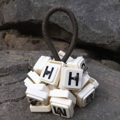 Upcycled Percussion - Upwords Game Tiles Hand Rattle / Shaker image 1