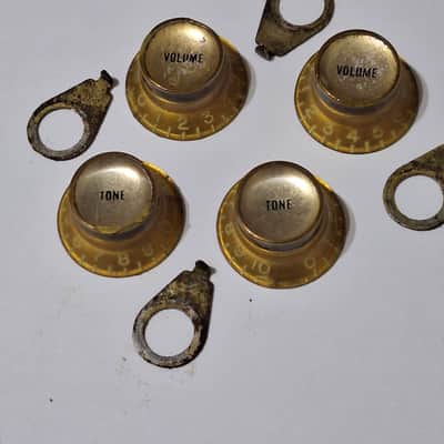 Original 1960 Gibson Les Paul Gold Reflector Knobs And Pointers Set - ES-335 TDC SG Standard Custom image 4