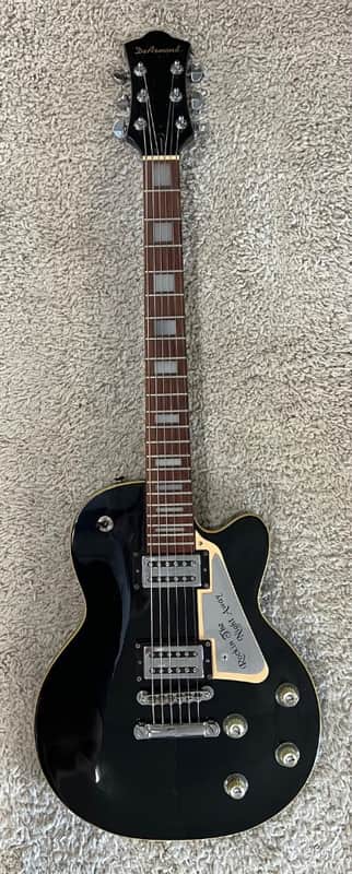 De Armond model M66 6 string single cut archtop electric guitar - black finish image 1