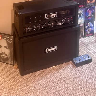 Laney Ironheart IRT60H guitar amplifier head with a Laney IRT212 cabinet image 2