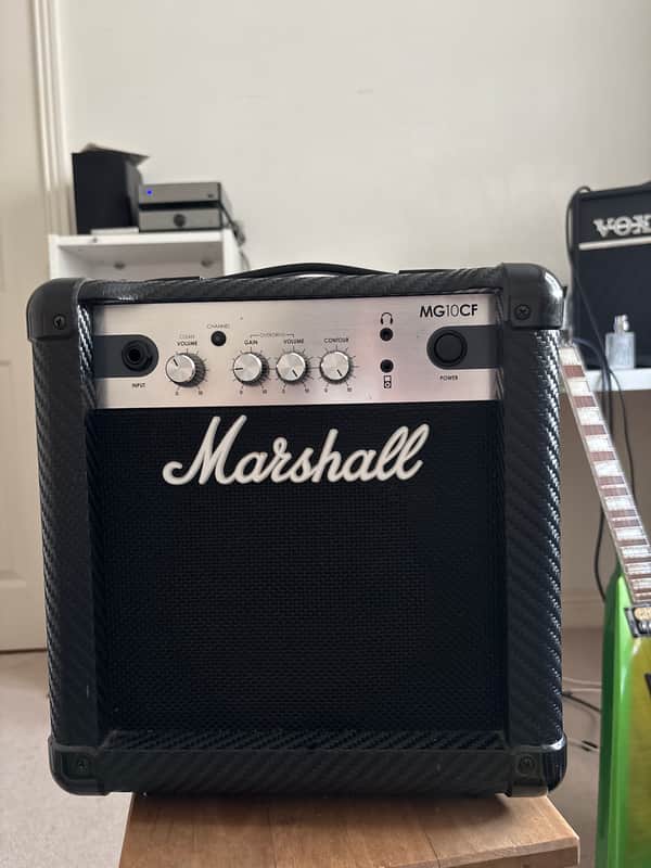 Marshall MG Carbon Fiber MG10CF 2-Channel 10-Watt 1x6.5" Solid State Guitar Combo 2011 - 2018 - Black Carbon Fiber image 1