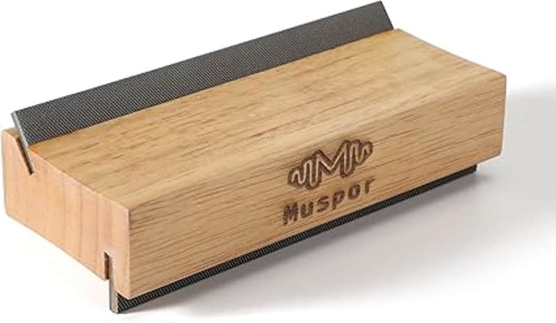 2-In-1 Guitar Fret Olive Wood Bevel File 35° And 90° Angles, Dual-Purpose Chamfer File (Radius 16 Inches) image 1