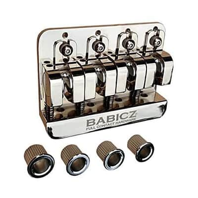 Babicz Full Contact Hardware ORIGINAL SERIES FCH4 AM BASS BRIDGE, 4 String -string thru chrome image 5