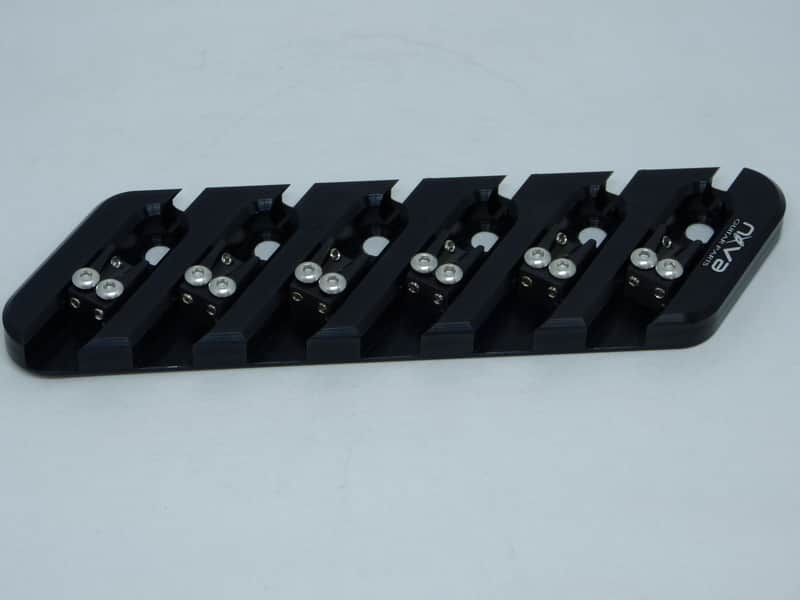 Bass bridge 6 strings for fanned scale multiscale Dingwall Retrofit by Nova Guitar Parts image 1