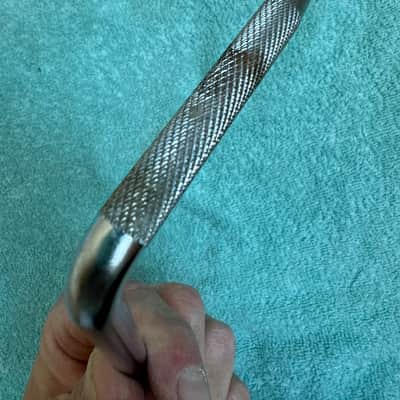 Ludwig One Knurled Gull Wing Left Side Bass drum spur leg 9.5mm - 9”Long 60s - Chrome image 7