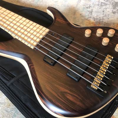 MTD 635-24 6 string bass guitar Amazing Condition Tobias Ebony Maple image 2