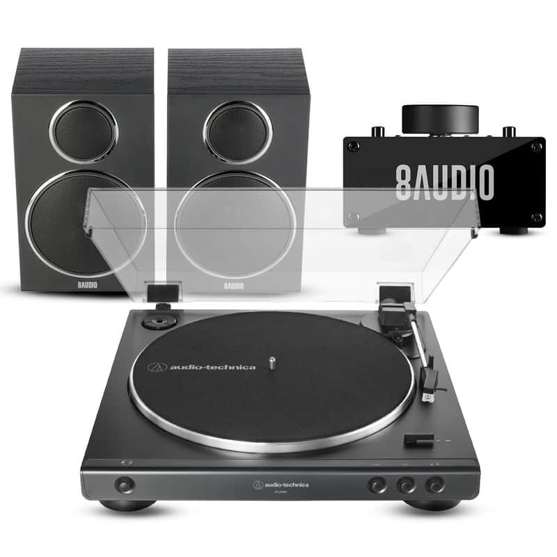 Audio-Technica AT-LP60X Belt-Drive Stereo Turntable with Amplifier System Bundle image 1