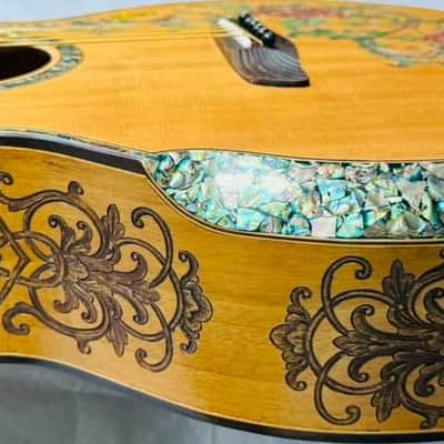 Blueberry Handmade Grand Concert Size Acoustic Guitar with Arm Rest image 3
