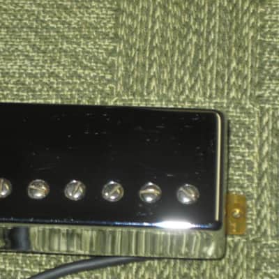 used 2004 Ibanez Super 58 Bridge HB pickup, Chrome, Indonesia, Ceramic (7.82k) SP-58-R, the R stands for rear which is bridge (but can go in Neck position, Ibanez pickup modeled after PAF) 4 conductor +springs/screws, SP-58 image 18
