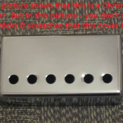 lightly used (has less than light average wear) genuine Gibson PRPC-015 Chrome Bridge Humbucker Cover - BRIDGE pole spacing: 52mm image 12