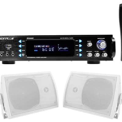 Rockville Home Theater Bluetooth Receiver + (2) 5.25" Speakers with Swivel Brackets image 1