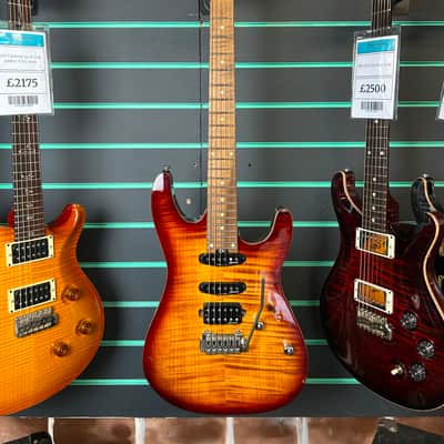 Harley Benton Fusion-III HSS Roasted Flamed Bengal Burst Electric Guitar image 2