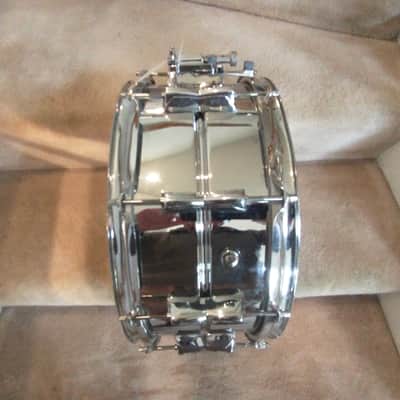 Yamaha Stage custom 10 lug extra deep 6.5 x 14 inch snare drum brilliant chrome excellent image 7
