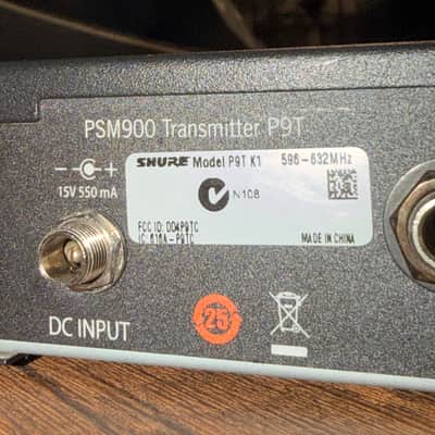 Shure P9T / PSM900 Wireless IEM System: K1 Band, 596-632MHz WITH (3) P9R Receivers 2010s image 7