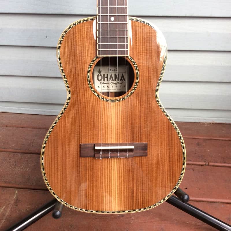 Ohana TK-42 Sinker Redwood/Rosewood Tenor Ukulele image 1