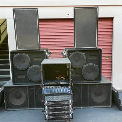 Community,(Forsythe, Ashley, QSC, Alesis, dbx) QSC PLX3402; QSC PLX2402; Ashley XR2001; Presonus ACP88; DBX 266XL; Alesis Midiverb4; 16x4 50 foot audio snake; 220V stage power distribution; Sonic M12, 90's - Tolex - Cloth image 2